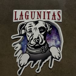 Lagunitas Brewing Company Metal Tin Tacker Beer Sign w/ DOG.