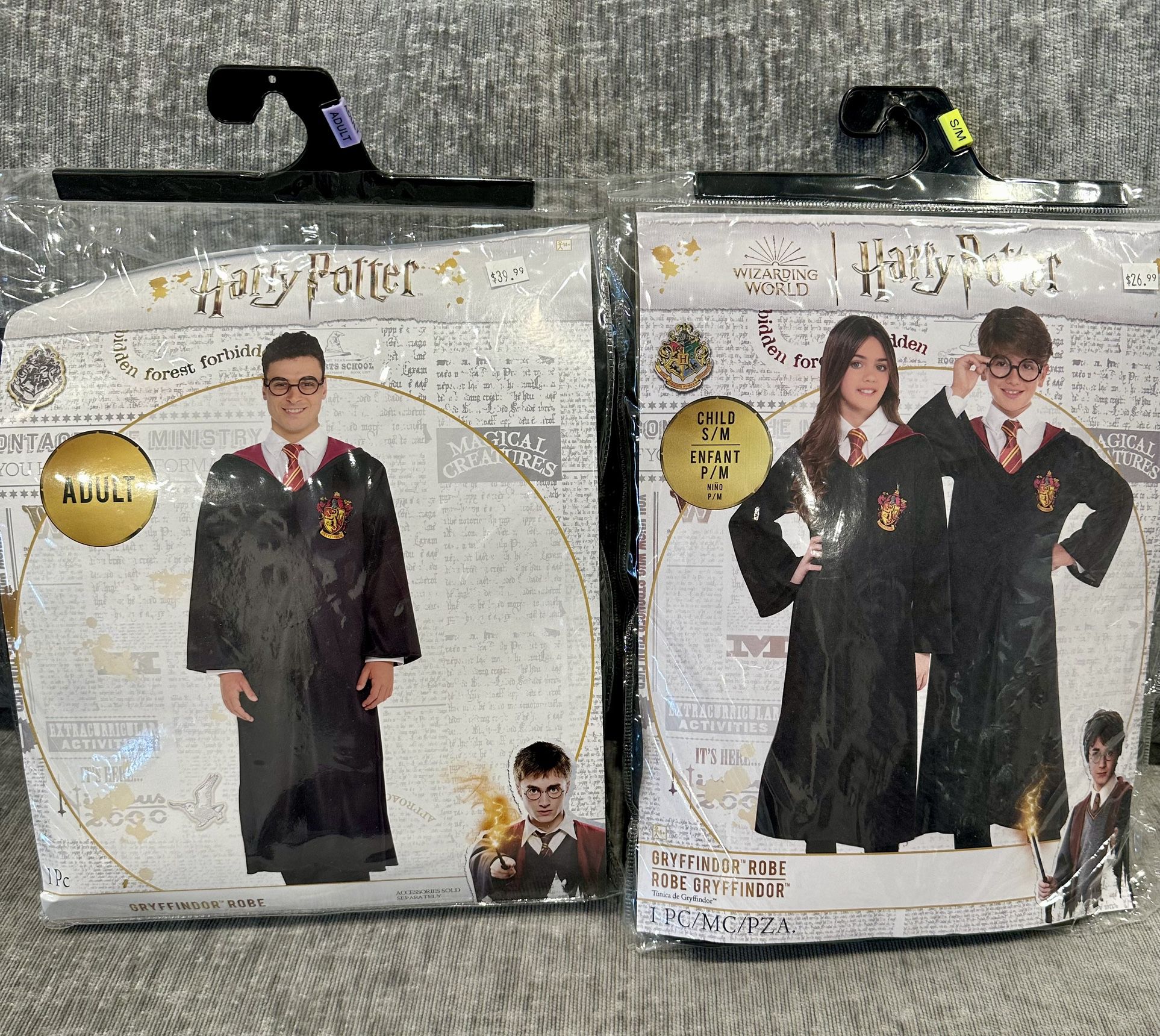 Harry Potter Adult + Child Halloween Robe Costumes, LIKE NEW