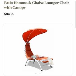 Patio Hammock Chaise Lounger Chair with Canopy