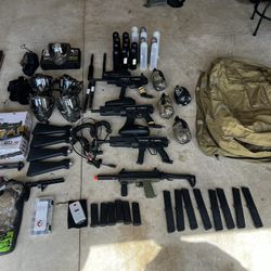 Complete Tippmann Paintball Package – 3x X7 Phenom Electronic + TiPX + Magfed Kit + Lapco Barrels