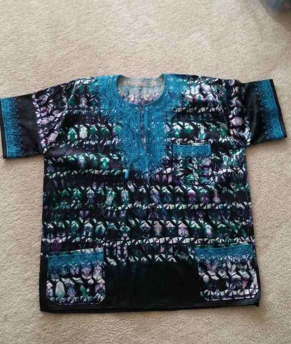 Vintage Men's Satin Embroidered Tunic