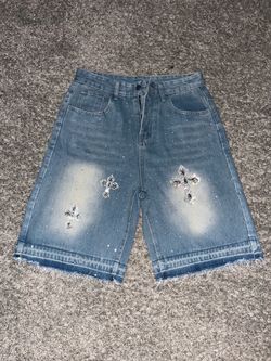 Men rhinestone shorts