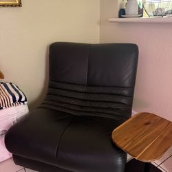 midcentury leather lounge chair