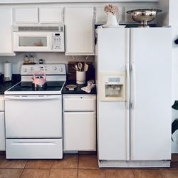 Bundle Refrigerator, Electric Stove, Microwave,, All For $499