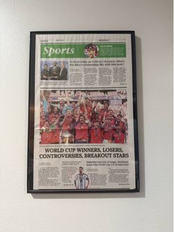 Framed Spain 🇪🇸 World Cup winner sports page
