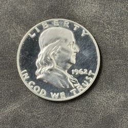 1962 Franklin Silver Proof Half Dollar -- VERY NICE SILVER COIN! — SHIPPING AVAILABLE!!