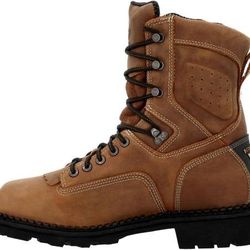 NEW SZ 8 Georgia Work Boots Men Mid Steel Toe Safety Toe Calf Boot Gb00123