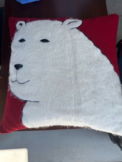 Crate & Barrel Polar Bear Throw Pillow