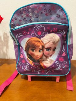 Disney Frozen Rolling Backpack – Anna & Elsa Kids Mini Luggage / Daypack