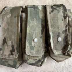 Military Surplus Multicam Triple Mag Pouch
