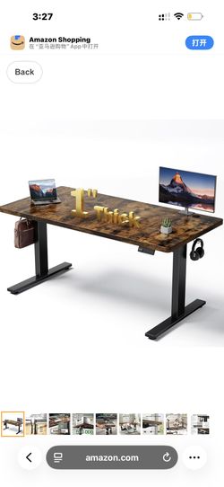 1 Inch Thick Tabletop Electric Standing Desk Adjustable - 60x28 Inch Sit Stand Desk, Double Beam Frame, 3 Memory Height Adjustment, Cable Management f