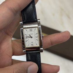 Coach Silver and Black Rectangular Watch vintage classic women’s leather