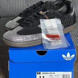 adidas Samba OG Rhinestone Black Silver | Size 11W / 10M | IH9052 (2025) NEW