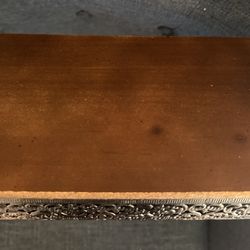 Brown wood/ black metal shelf