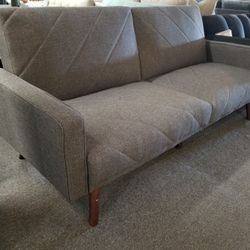 Brand New 79" x 44"  Gray/Black/Blue Linen Sofa Futon