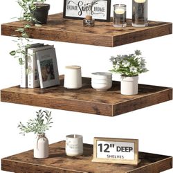 QEEIG 12” Deep Floating Shelves 