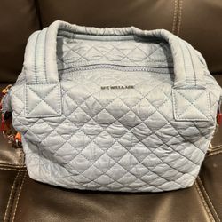 MZ Wallace Quilted Nylon Handbag (teal blue)
