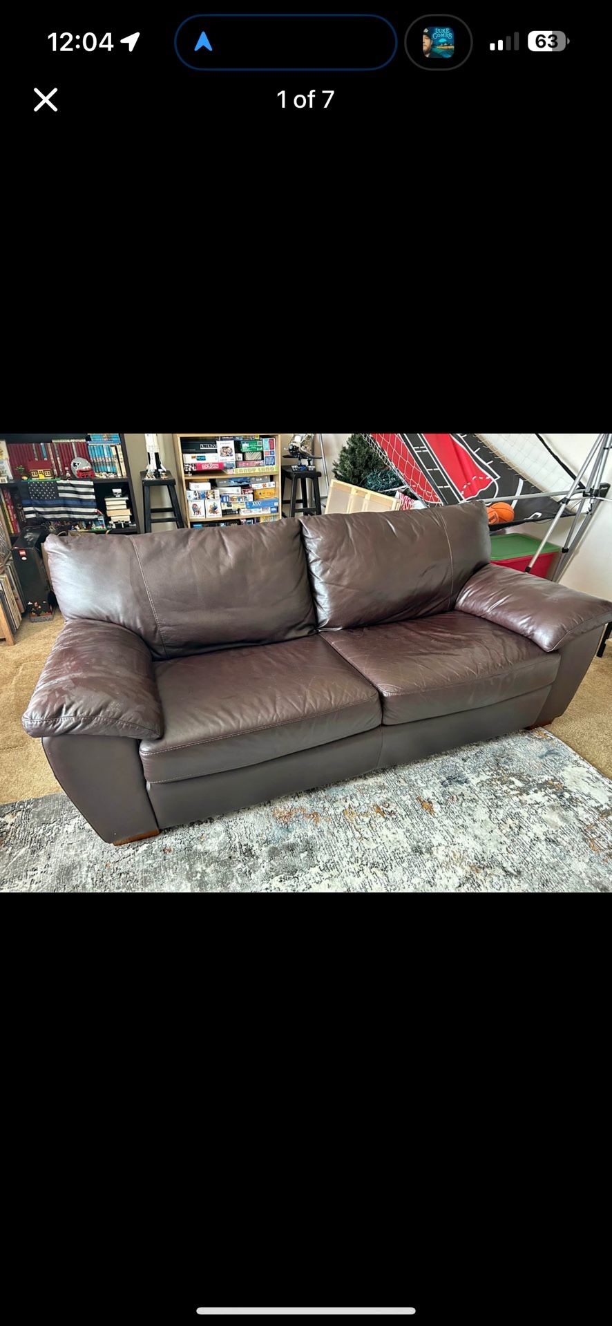 Leather Couch (Can deliver)