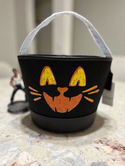 Coach Trick Or Treat Bucket With Halloween Cat In Regenerative Cotton NWT