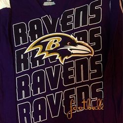 Sparkly Ravens NFL Longsleeve V-Neck