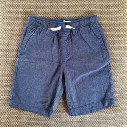 Old Navy Boys L 10-12 Shorts Cotton Twill Ink Blue Elastic Waist