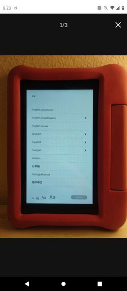 Kids Amazon tablet with pink case