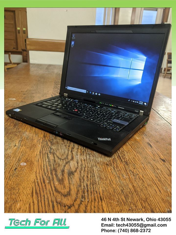 General Use laptop; Lenovo Thinkpad T400, T9400 CPU, 4GB RAM, 160GB HDD, Windows 10 Professional.