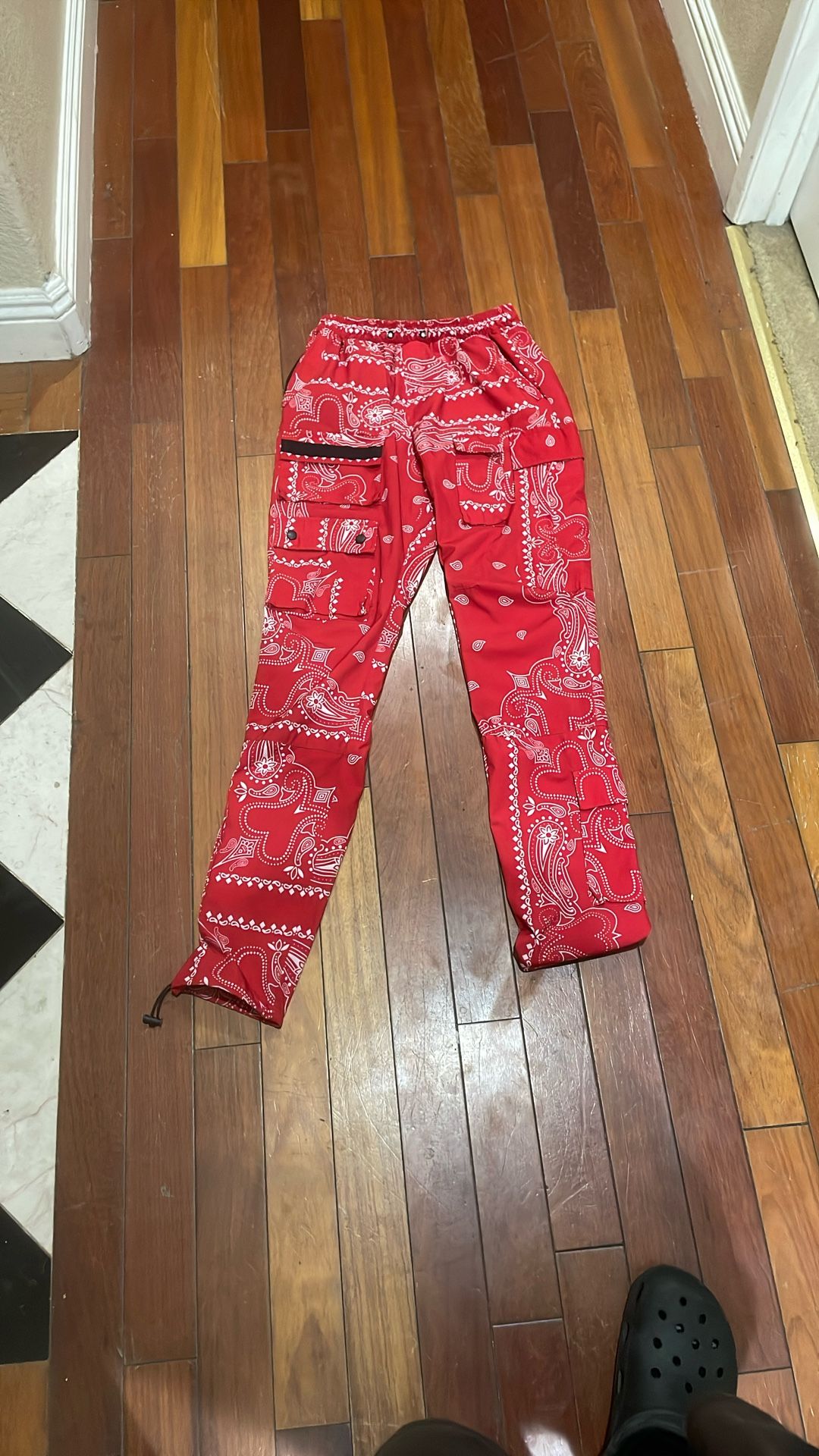 American Stitch Red Paisley Cargo Pants