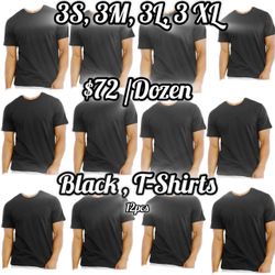 Black Crew Neck T-Shirts 12-Pack