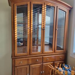 2 Piece China Cabinet With Working Top Light