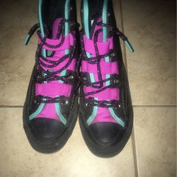 Converse High Top Purple Teal Sz 5