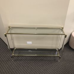 Glass Hall Table With Acrylic “ICE” Legs - BRAND NEW - Display Sample 
