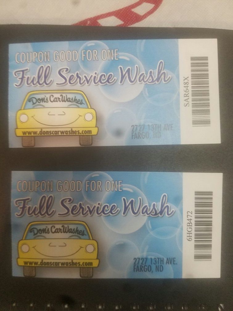 Two full service car washes from Don's car wash