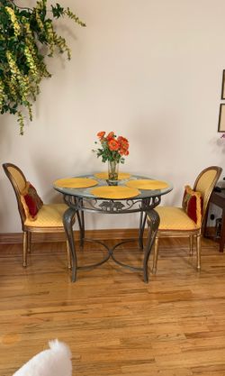 Glass table with stand