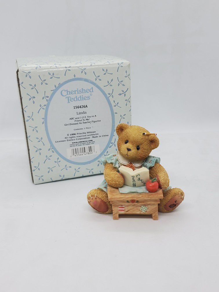 1996 Cherished Teddies LINDA TEACHER FIGURINE 156426A NIB NEW ABC FRIEND GIRL 

MIN CONDITION,  STORED IN THE BOX, COMES WITH ORIGINAL PACKAGING

Lind