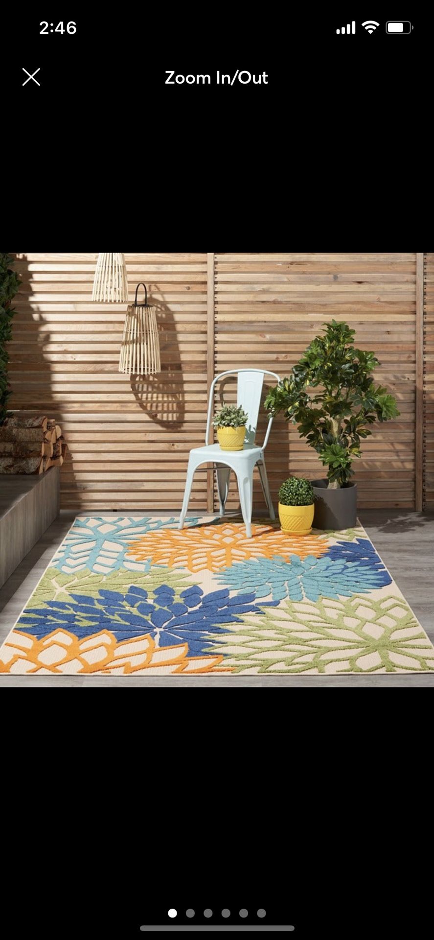 5'3"x7'5" Feet Nourison Aloha Floral Beige Multicolor Indoor / Outdoor Area Rug