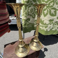 Big Brass Candle Stick Holders