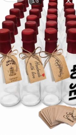Hot Sauce Bottles with Lids RED, Glass Woozy Bottles with Dripper Inserts and Shrink Capsules Wine Bottle for Homemade Sauces Oils Vanilla Extracts Dr