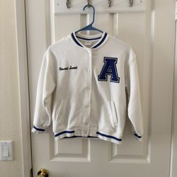 Zara Varsity Jacket – White & Blue 