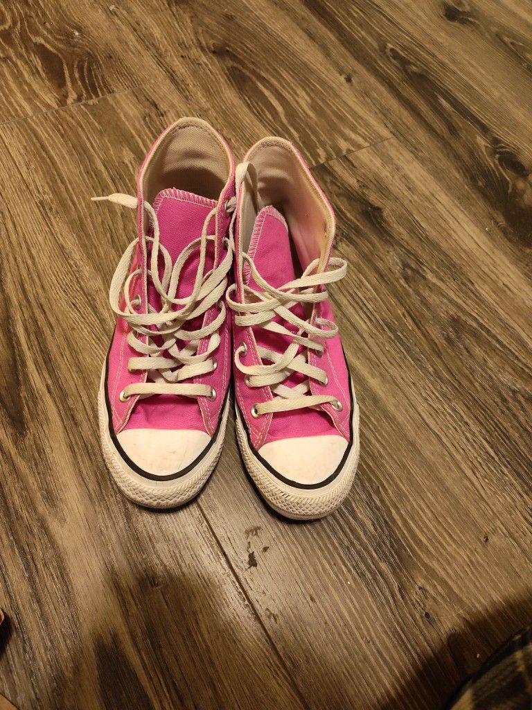 Pink Ankle High Converse