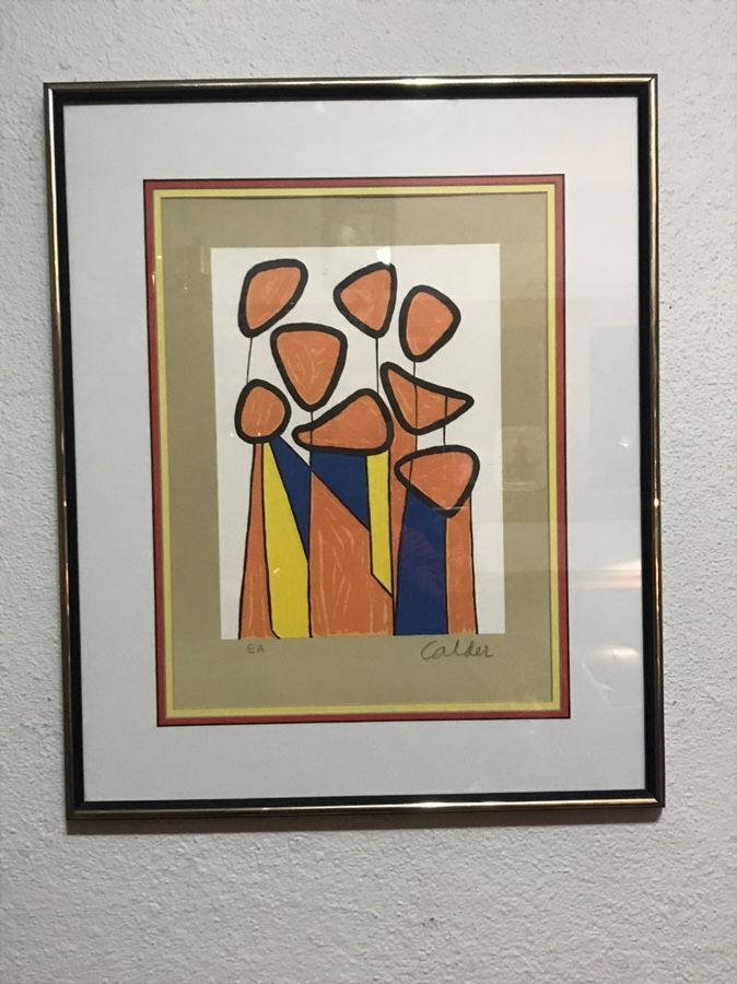 Alexander Calder Lithograph Squash Blossoms Original Frame EA pencil signed