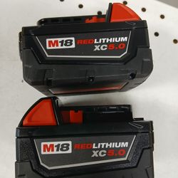 Milwaukee New 5ah Batteries 2x $130