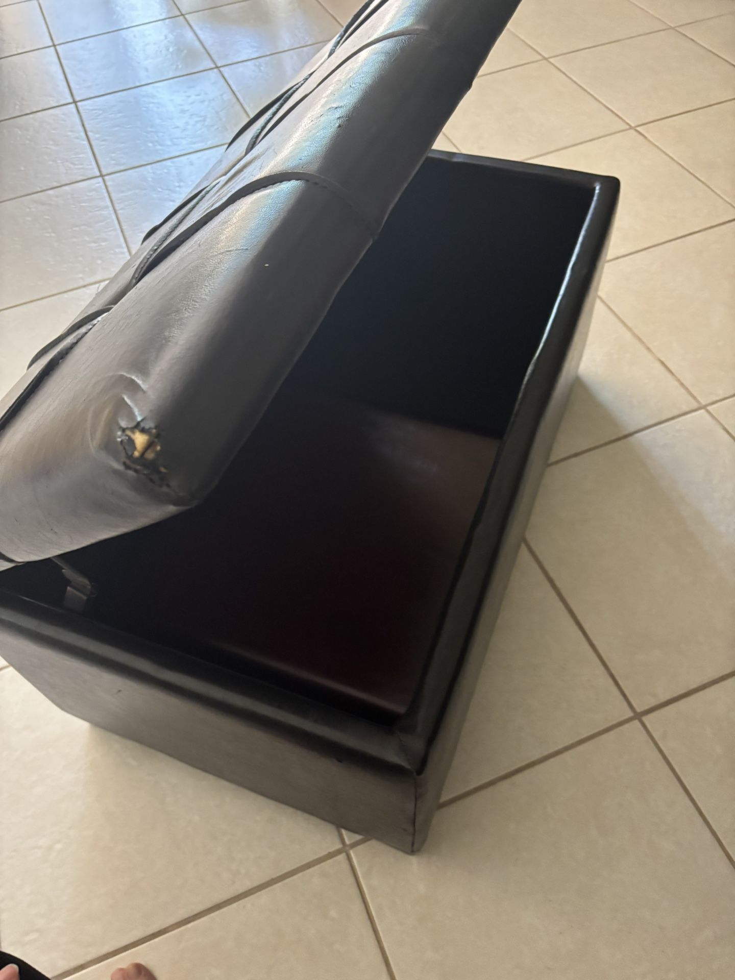 Storage Ottoman Has Some Wear And Tears