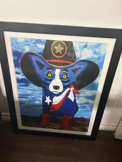Blue dog painting