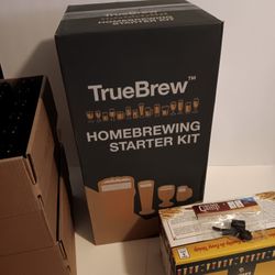 Beer Brewing Starter Kit With 48 Beer Bottles, And A Big Brewing Pot As Well. 