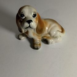 VINTAGE BASSET HOUND MINIATURE DOG FIGURINE 3"×2" - M07