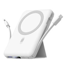 Magsafe Battery Pack, 10000mAh Magnetic Power Bank 22.5W PD Fast Charging with USB-C Cable LED Display Wireless Portable Charger with Stand for iPhone