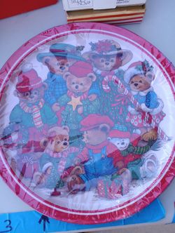 Metal Teddy Bear Christmas Tray