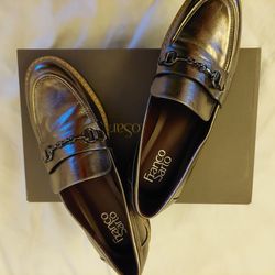 New-Franco Sarto Pewter lug sole Loafers