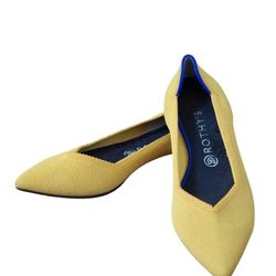 Rothy’s The Point Flats Ballet Marigold Yellow Blue Women’s Size US 10.5 